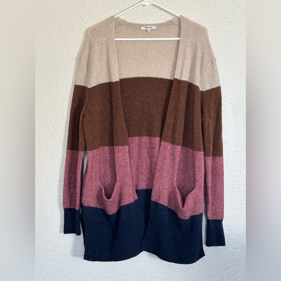 Madewell Sweater Multicolor Kent Striped Cardigan Alpaca Women Sz M - Picture 4 of 10